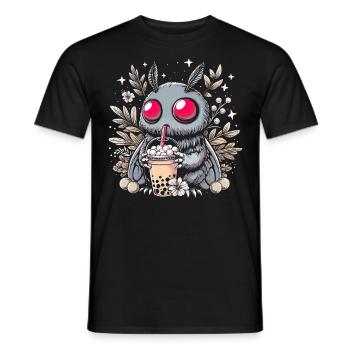 Thé à bulles Mothman - T-shirt homme - noir - Devant - AI Model Male 178 light (178cm)