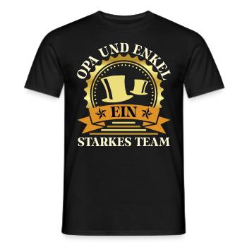OPA UND ENKEL STARKES TEAM Lustiges Großvater - Männer T-Shirt - Schwarz - Vorne - AI Model Male 178 light (178cm)