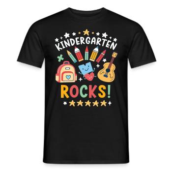 Pierres de jardin d’enfants – Design amusant pour les enfants - T-shirt homme - noir - Devant - AI Model Male 178 light (178cm)