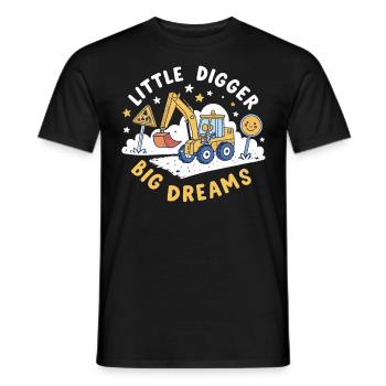 Little Digger Big Dreams – Süßes Bagger Design - Männer T-Shirt - Schwarz - Vorne - AI Model Male 178 light (178cm)