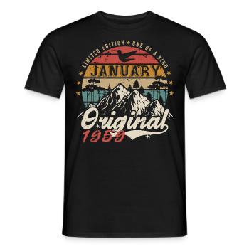 Januar 1959 Geburtstagsgeschenk - Januar 1959 - Männer T-Shirt - Schwarz - Vorne - AI Model Male 178 light (178cm)