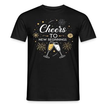 Cheers to New Beginnings – Festliches Silvester - Männer T-Shirt - Schwarz - Vorne - AI Model Male 178 light (178cm)