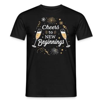 Cheers to New Beginnings – Festliches Silvester - Männer T-Shirt - Schwarz - Vorne - AI Model Male 178 light (178cm)