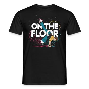 Sur le sol - Conception Breakdance Cool - T-shirt homme - noir - Devant - AI Model Male 178 light (178cm)