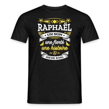 RAPHAËL UN NOM UNE FIERTÉ AUCUN RIVAL - T-shirt homme - noir - Devant - AI Model Male 178 light (178cm)
