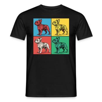 Bouledogue français Pop Art Design - T-shirt homme - noir - Devant - AI Model Male 178 light (178cm)