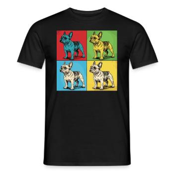Französische Bulldogge Pop-Art Design - Männer T-Shirt - Schwarz - Vorne - AI Model Male 178 light (178cm)