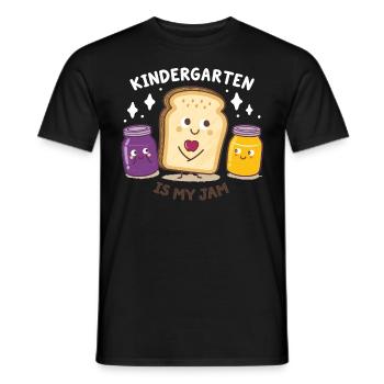 Funny Kindergarten Design – Breakfast Outfit - Men's T-Shirt - black - Front - AI Model Male 178 light (178cm)