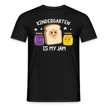 Funny Kindergarten Design – Breakfast Outfit - Men's T-Shirt - black - Front - AI Model Male 178 light (178cm)