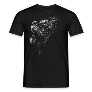 Lion Métal – Design Rock et Sauvage - T-shirt homme - noir - Devant - AI Model Male 178 light (178cm)