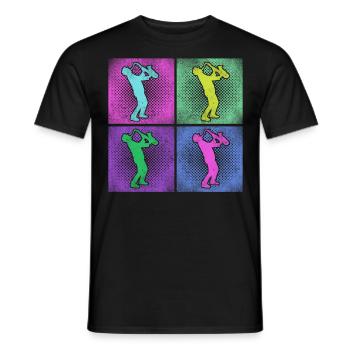 Saxophone Rétro Années 80 Années 90 Vintage - T-shirt homme - noir - Devant - AI Model Male 178 light (178cm)