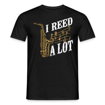 Saxophone Pun I Reed A Lot - Men's T-Shirt - black - Front - AI Model Male 178 light (178cm)