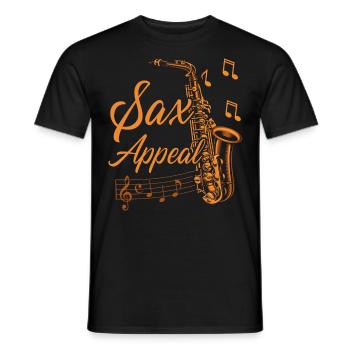 Saxophone Pun Sax Appeal - Männer T-Shirt - Schwarz - Vorne - AI Model Male 178 light (178cm)