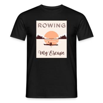 Rowing my escape - Men's T-Shirt - black - Front - AI Model Male 178 light (178cm)