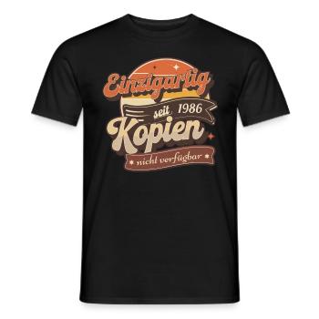 Einzigartig seit 1986 Retro Vintage - Männer T-Shirt - Schwarz - Vorne - AI Model Male 178 light (178cm)