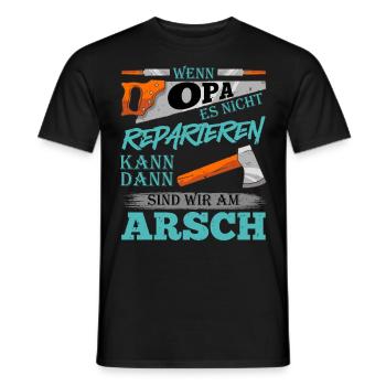 Großvater WENN OPA ES NICHT REPARIEREN KANN - Männer T-Shirt - Schwarz - Vorne - AI Model Male 178 light (178cm)