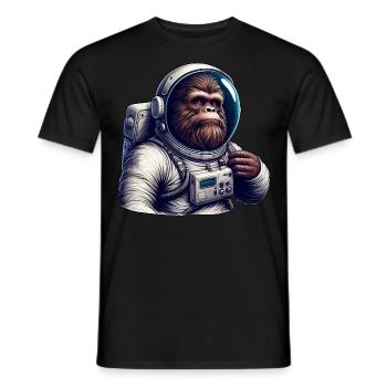 Gorilla astronaut in space - Men's T-Shirt - black - Front - AI Model Male 178 light (178cm)