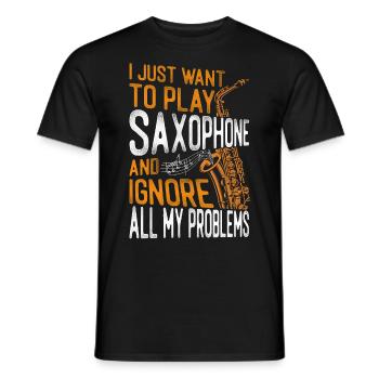Saxophones que je veux juste jouer - T-shirt homme - noir - Devant - AI Model Male 178 light (178cm)