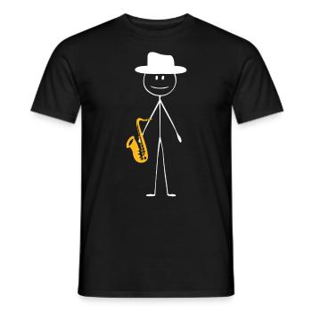 Saxophone Saxophone Guy - Men's T-Shirt - black - Front - AI Model Male 178 light (178cm)