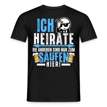 JGA Männer T-Shirt Bräutigam Kostüm Polterabend - Männer T-Shirt - Schwarz - Vorne - AI Model Male 178 light (178cm)