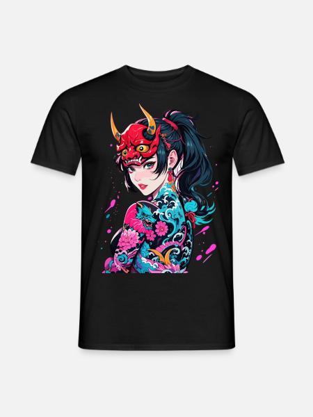 Japanische Dämonin - Männer T-Shirt - Schwarz