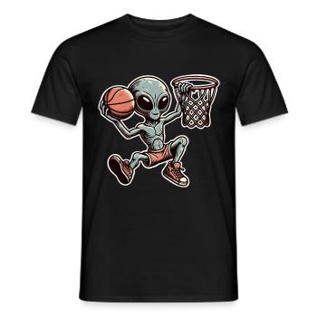 Basketball Dunking Alien - Männer T-Shirt - Schwarz - Vorne - AI Model Male 178 light (178cm)