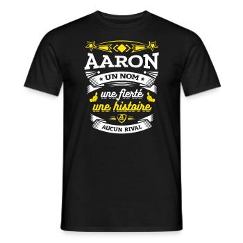 AARON UN NOM UNE FIERTÉ AUCUN RIVAL - T-shirt homme - noir - Devant - AI Model Male 178 light (178cm)