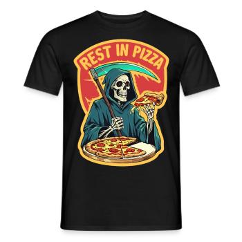 Rest in Pizza - Men's T-Shirt - black - Front - AI Model Male 178 light (178cm)