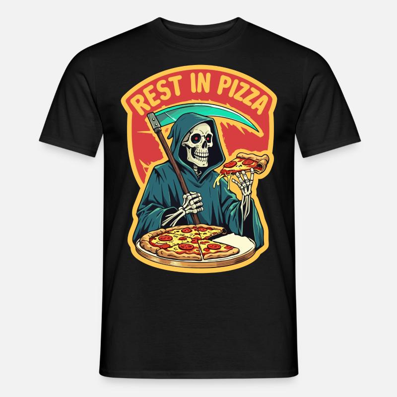 Ruhe in der Pizza - Männer T-Shirt - Schwarz