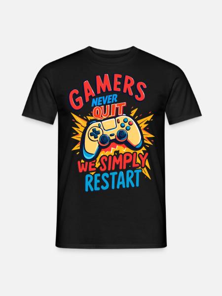 Gamers Never Quit - Men's T-Shirt - black