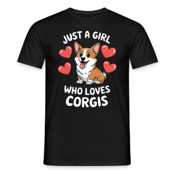 Just a Girl Who Loves Corgis - Men's T-Shirt - black - Front - AI Model Male 178 light (178cm)