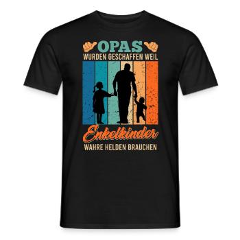 OPAS WURDEN ERSCHAFFEN ENKELKINDER HELDEN - Männer T-Shirt - Schwarz - Vorne - AI Model Male 178 light (178cm)