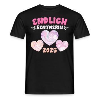 Rente ENDLICH RENTNERIN 2025 Großmutter Omi - Männer T-Shirt - Schwarz - Vorne - AI Model Male 178 light (178cm)
