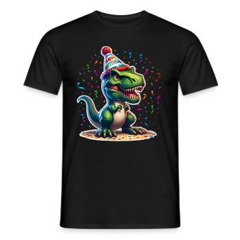 Dinosaure Anniversaire Dino T Rex - T-shirt homme - noir - Devant - AI Model Male 178 light (178cm)