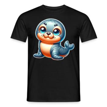 Seal seal - Men's T-Shirt - black - Front - AI Model Male 178 light (178cm)