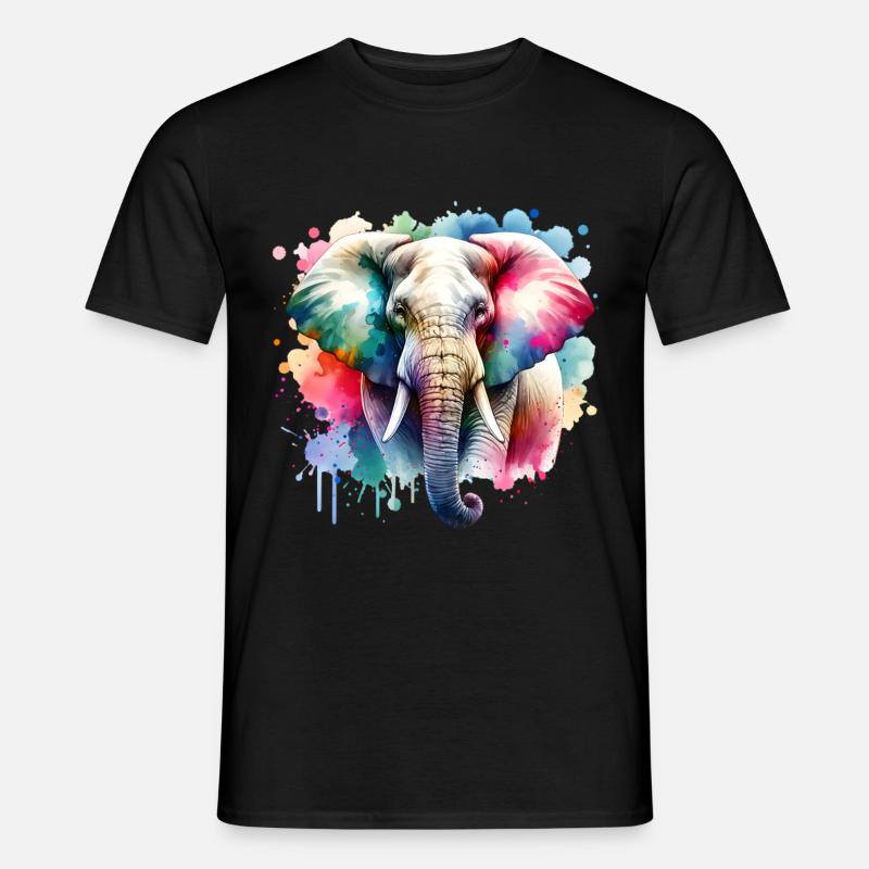Elefant - Männer T-Shirt - Schwarz