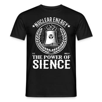 Nuclear Energy – The Power of Science - Men's T-Shirt - black - Front - AI Model Male 178 light (178cm)