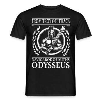 Ulysse – Le navigateur de Troie à Ithaque - T-shirt homme - noir - Devant - AI Model Male 178 light (178cm)