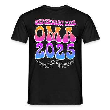 Großmutter BEFÖRDERT ZUR OMA 2025 Omi Rente - Männer T-Shirt - Schwarz - Vorne - AI Model Male 178 light (178cm)