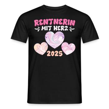 RENTNERIN MIT HERZ 2025 Großmutter Renten - Männer T-Shirt - Schwarz - Vorne - AI Model Male 178 light (178cm)