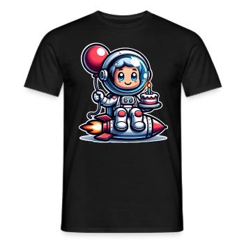 Astronaut Birthday - Men's T-Shirt - black - Front - AI Model Male 178 light (178cm)