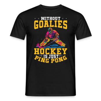 Eishockey Torwart Eishockey Torhüter - Männer T-Shirt - Schwarz - Vorne - AI Model Male 178 light (178cm)
