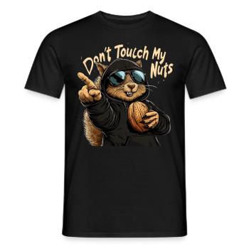 Don't Touch My Nuts - Funny Squirrel Design - Men's T-Shirt - black - Front - AI Model Male 178 light (178cm)