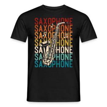 Saxophone Retro Vintage Saxophone - Männer T-Shirt - Schwarz - Vorne - AI Model Male 178 light (178cm)