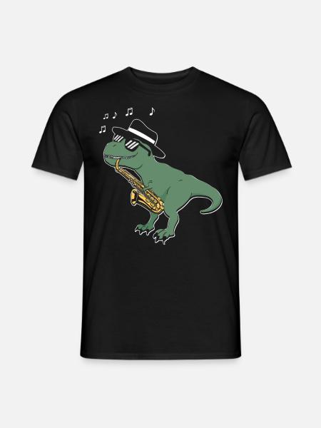 Saxophones T-Rex Jazz - Men's T-Shirt - black