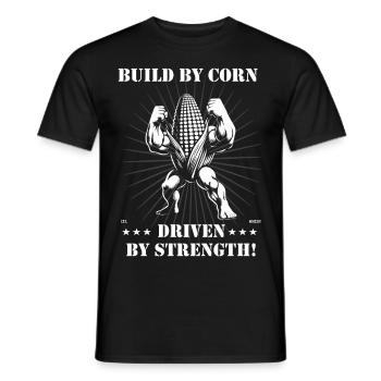 Strong corn on the cob – for corn and weight training fans! - Men's T-Shirt - black - Front - AI Model Male 178 light (178cm)