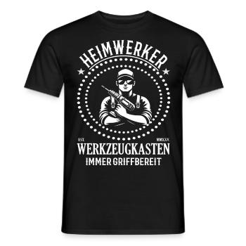 Les bricoleurs – l’homme qui peut se mettre au travail ! - T-shirt homme - noir - Devant - AI Model Male 178 light (178cm)