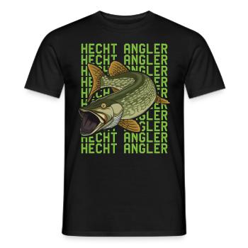Angler Geburtstag HECHT ANGLER Lustiges Angeln - Männer T-Shirt - Schwarz - Vorne - AI Model Male 178 light (178cm)