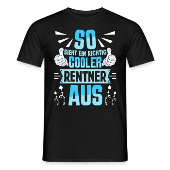 Rente SO SIEHT EIN RICHTIG COOLER RENTNER AUS - Männer T-Shirt - Schwarz - Vorne - AI Model Male 178 light (178cm)