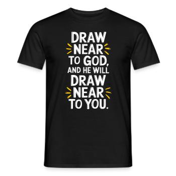 Nähere dich Gott, und er wird sich dir nähern - Männer T-Shirt - Schwarz - Vorne - AI Model Male 178 light (178cm)
